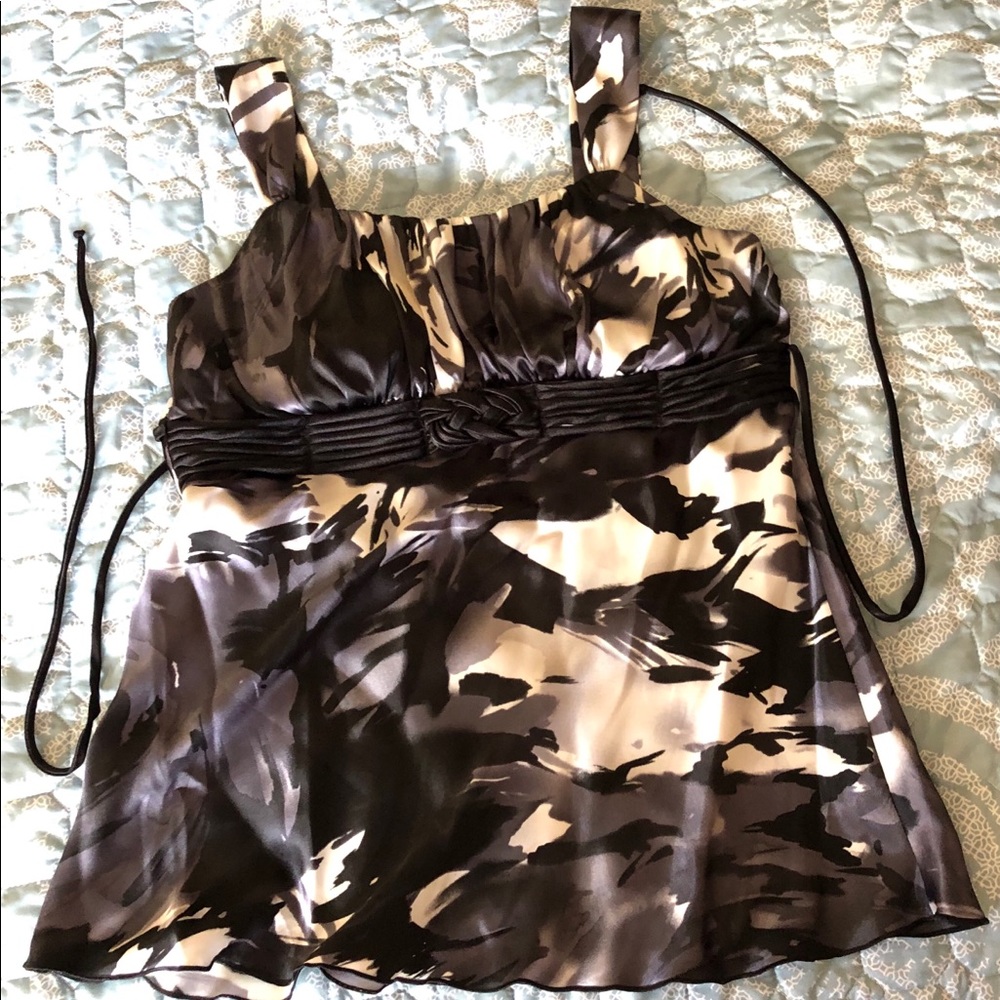 Strapped tank with braid detail